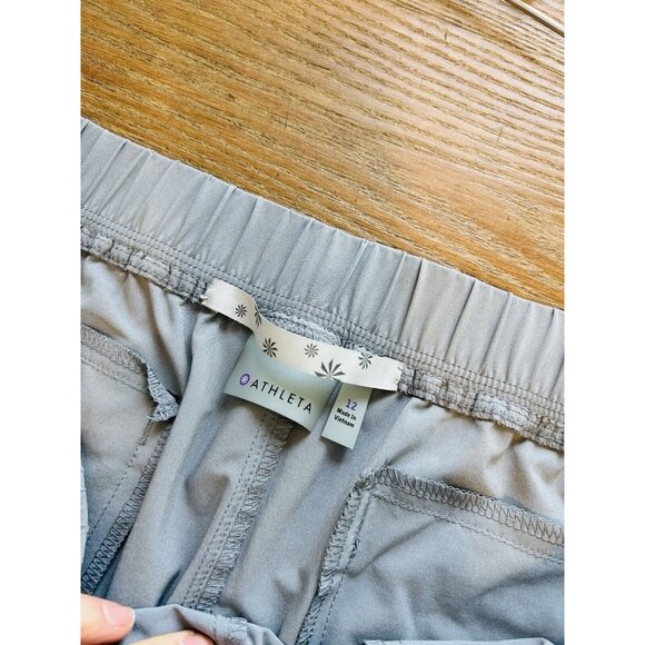 Athleta Aspire Pull On Zip Pocket Ankle Pants Joggers Gray - Picture 8 of 10